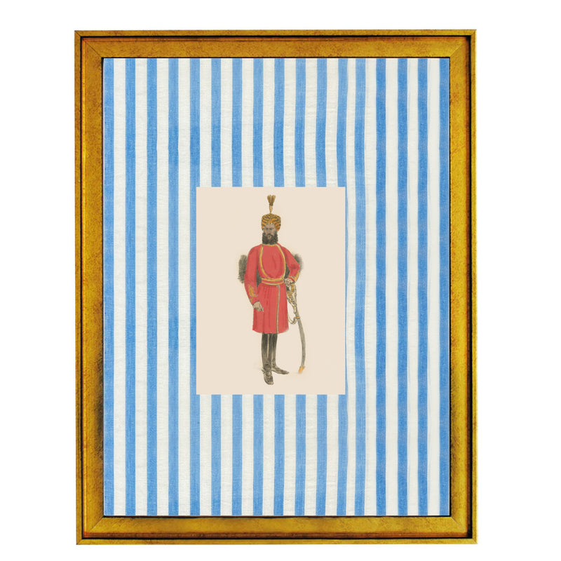 Yellow Turban Indian Guard Fabric Art Print