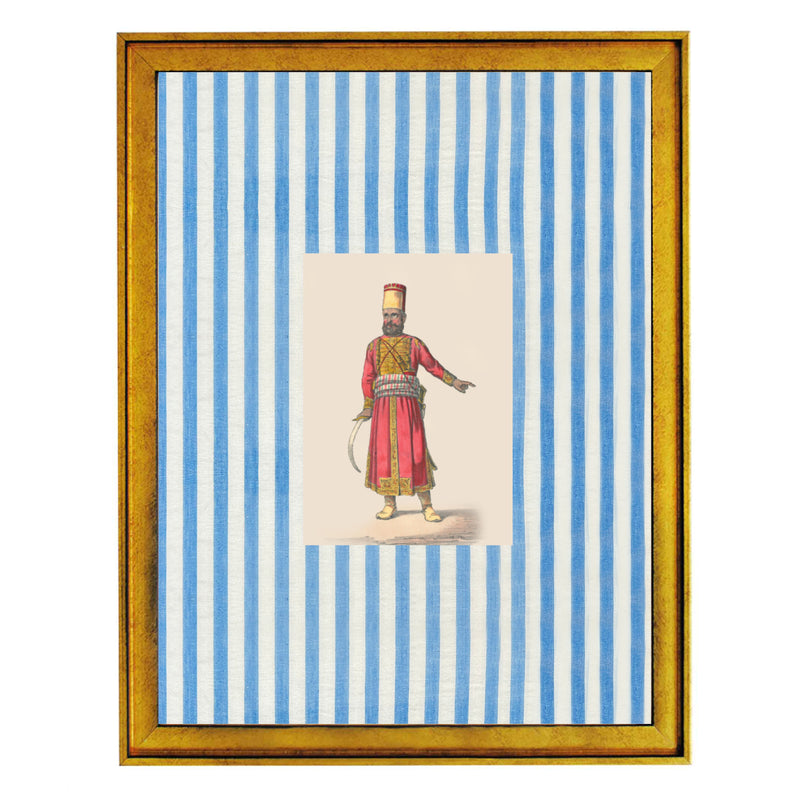 Indian Guard with Sword Fabric Art Print