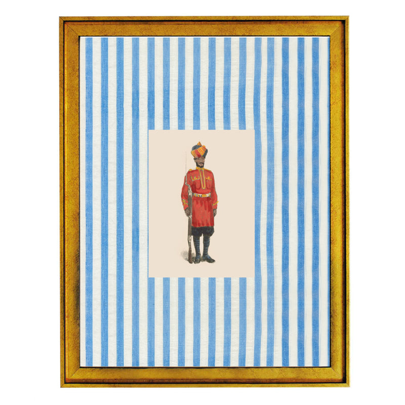 Blue Turban Indian Guard Fabric Art Print