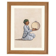 A musician playing a daf (Indian tambourine, with no jingles) Art Print