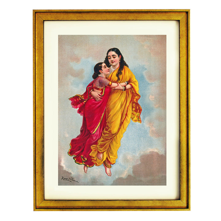 Menaka and Shakuntala Ascending Art Print