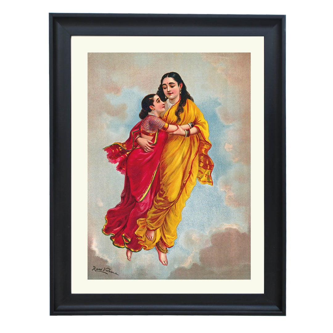 Menaka and Shakuntala Ascending Art Print