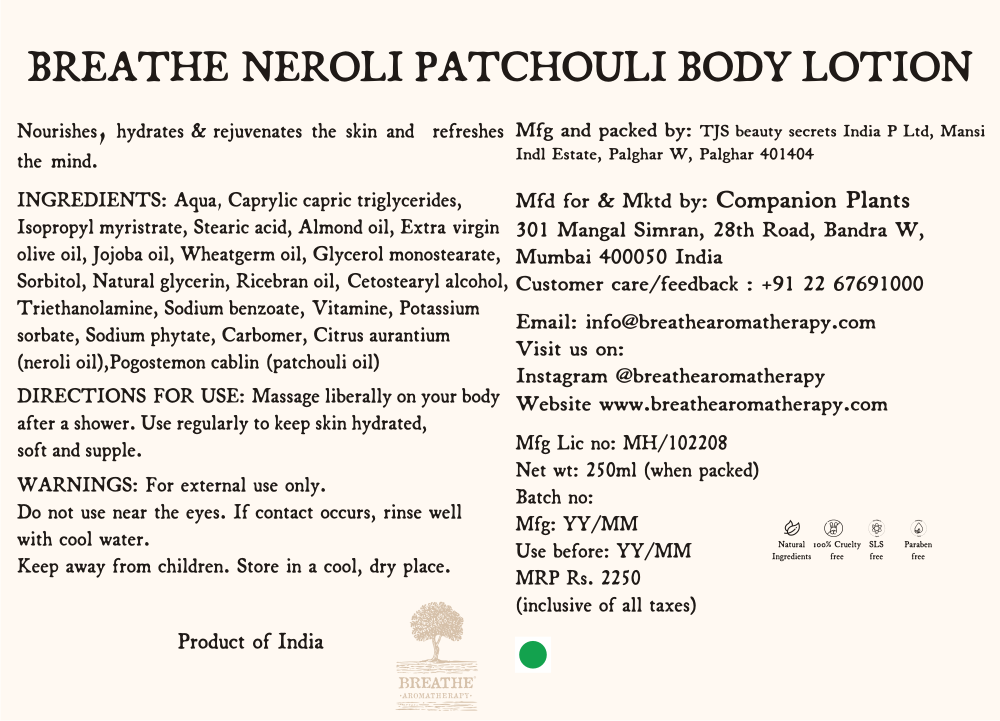 Neroli Patchouli Body Lotion