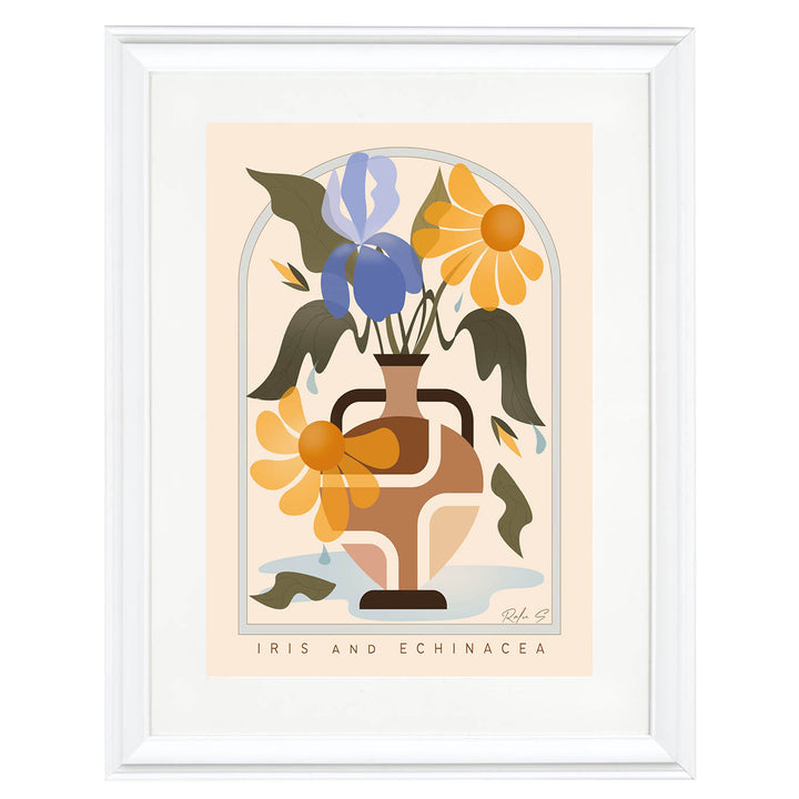 floral vase wall art, botanical illustration print, earthy modern decor, living room gallery wall art, flower lover gift, archway art print