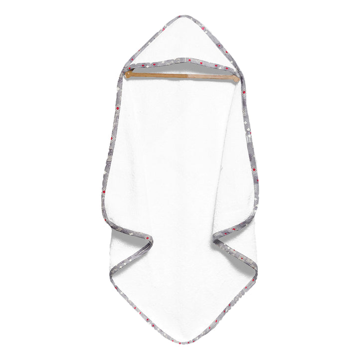 Organic Grey Bandhani Print Hooded Towel