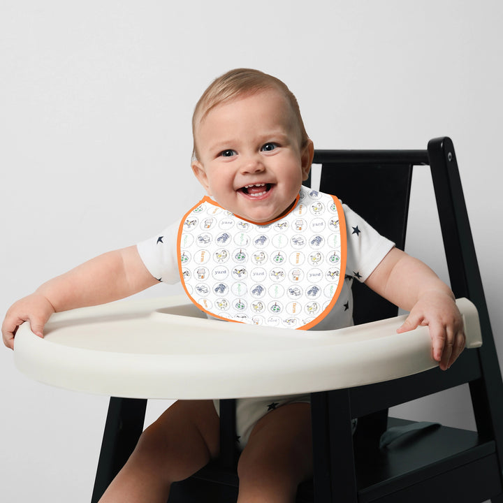 Organic Farm Print - Round Baby Bibs