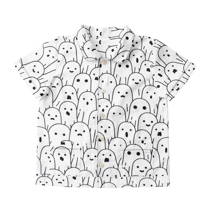 Organic Short Sleeved Collared Pajama Set - Casper