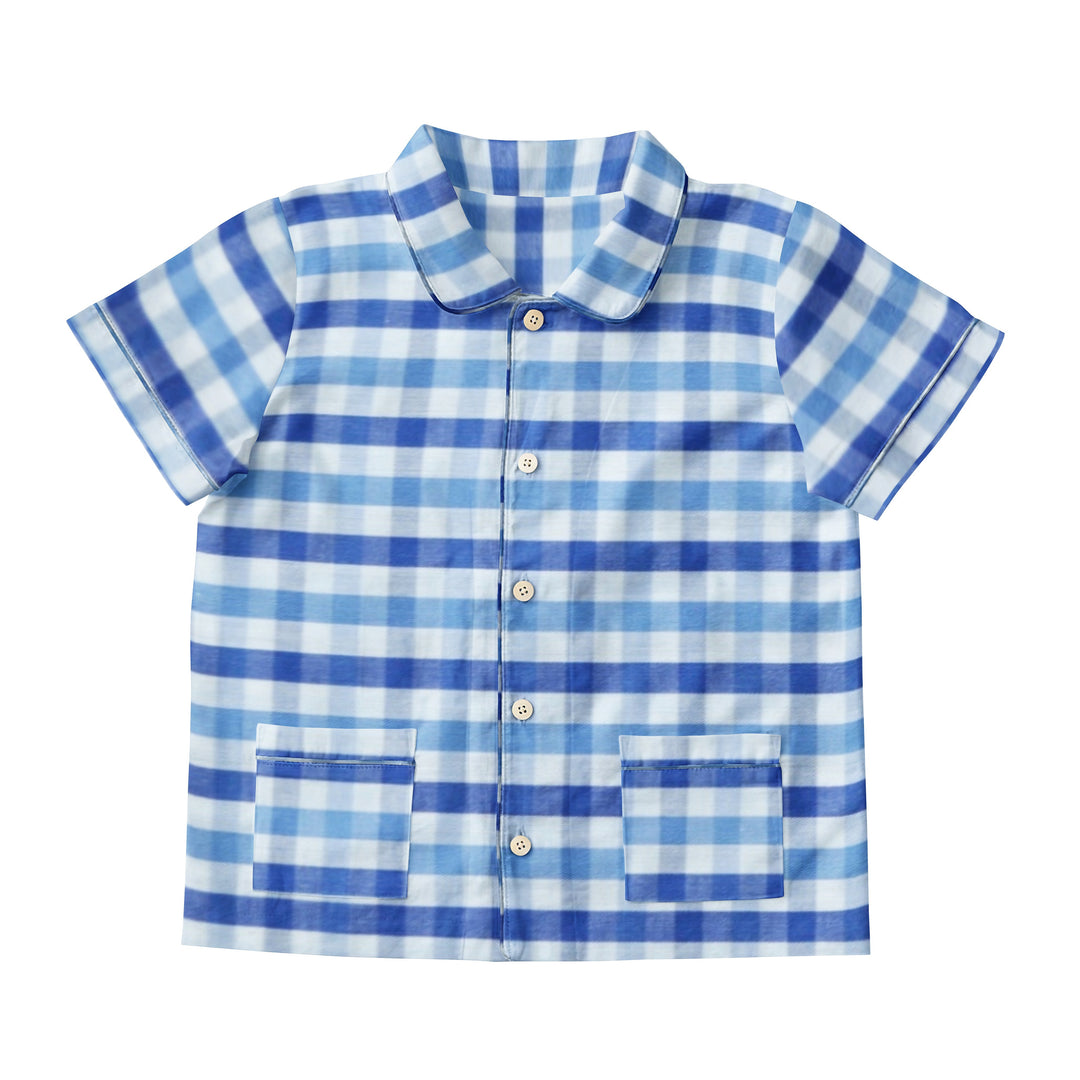 Organic Full Sleeved Collared Pajama Set - Checks