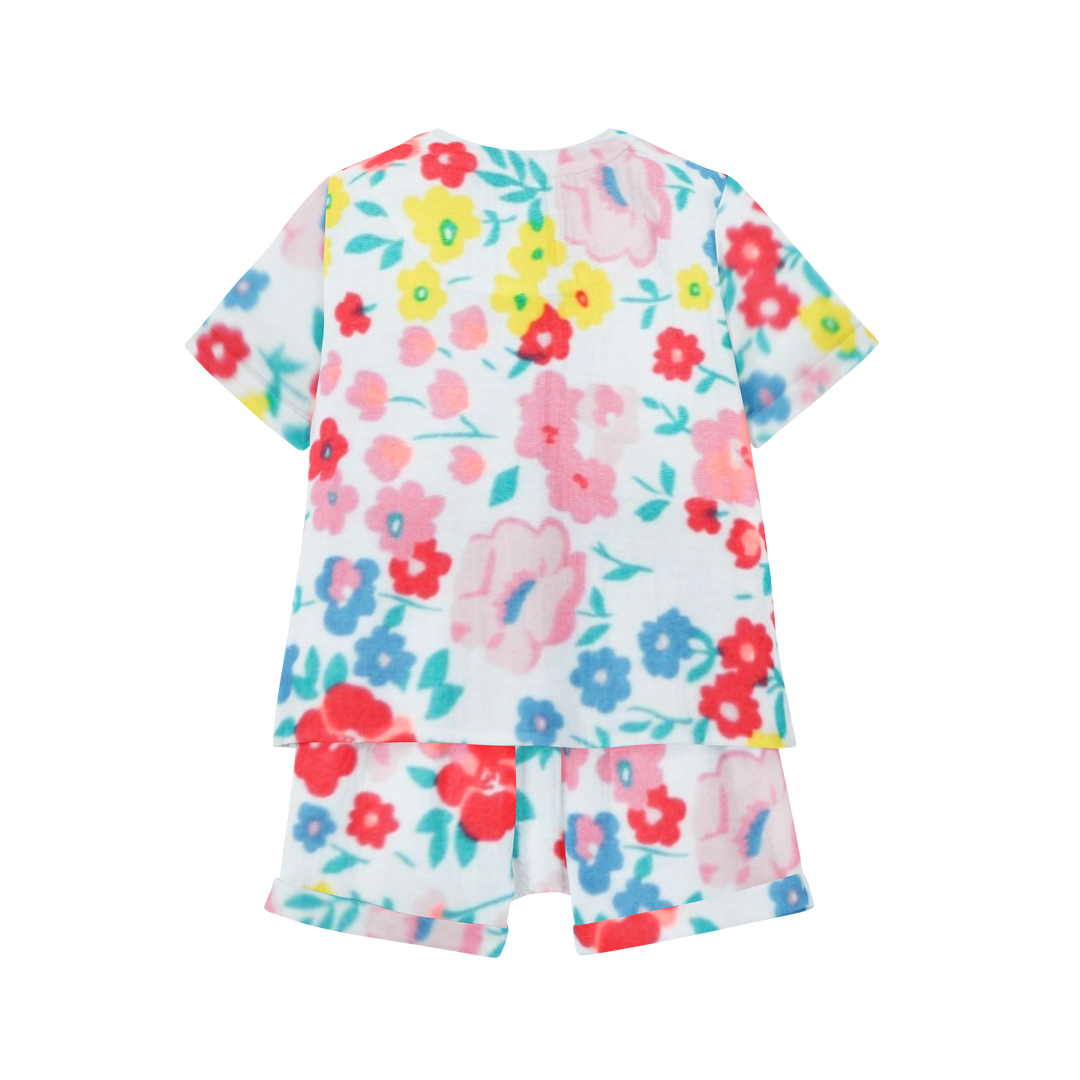 Organic Pajama Shorts Set - Flower