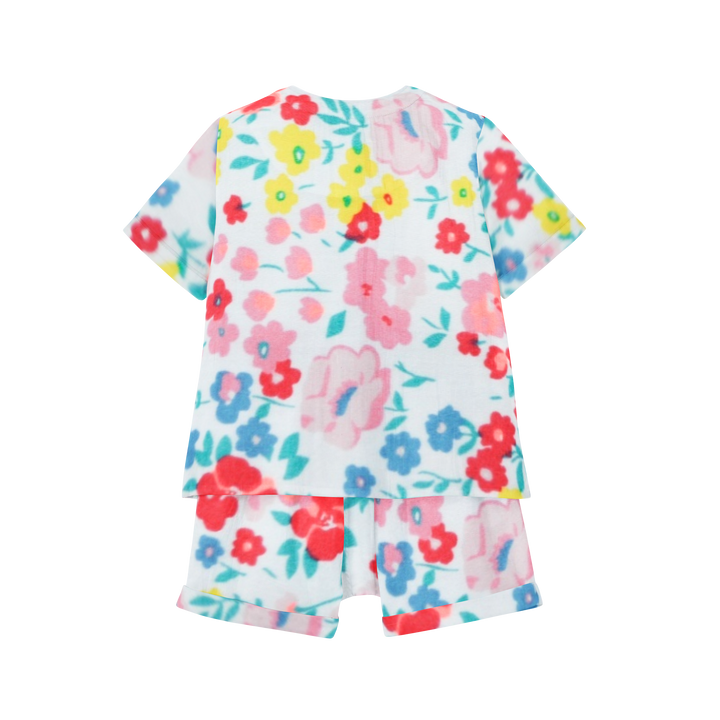 Organic Pajama Shorts Set - Flower