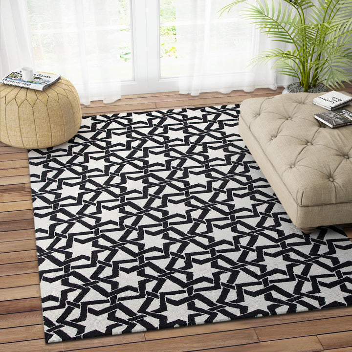 BLACK AND WHITE DIP DYED CARPET