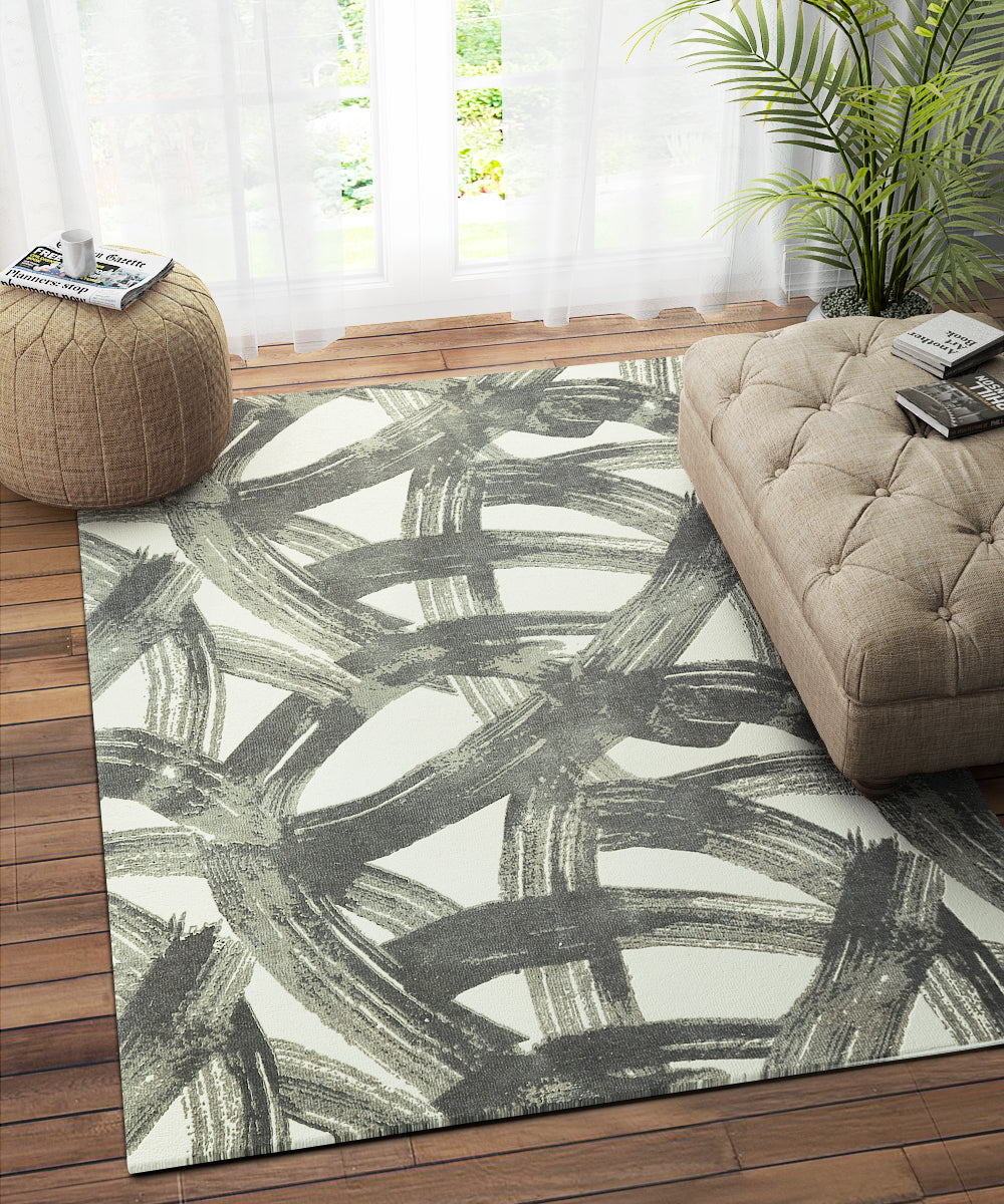 IVORY CHARCOAL GEOMETRIC CARPET