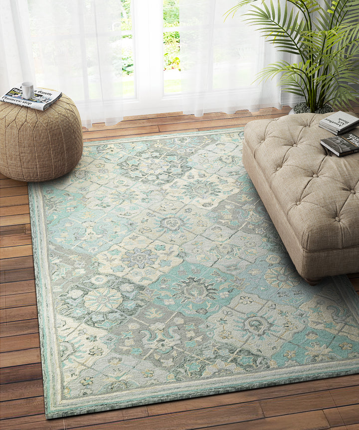 BLUE MULTICOLOR SUZANI CARPET
