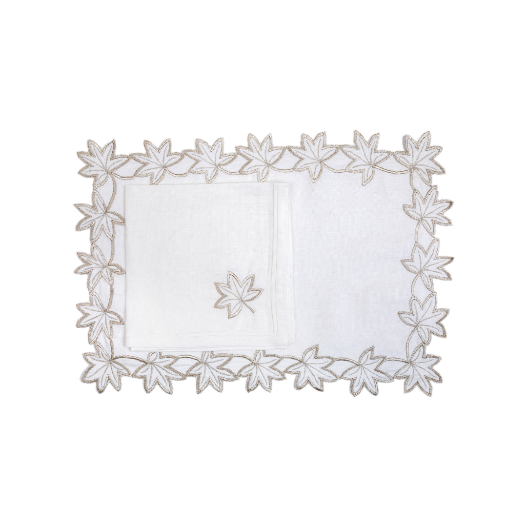 Placemats And Napkins - White Linen (Set of 6)