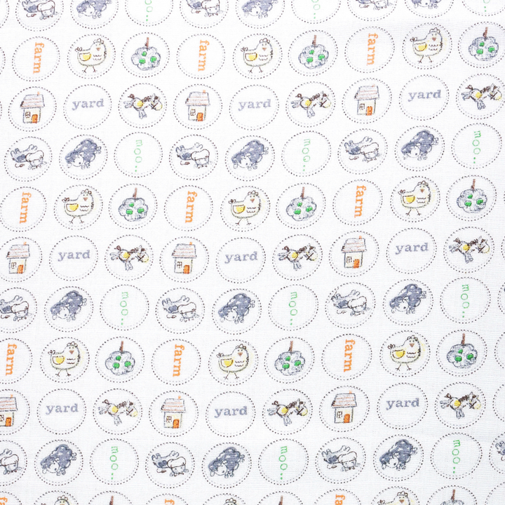 Organic Farm Print - Round Baby Bibs