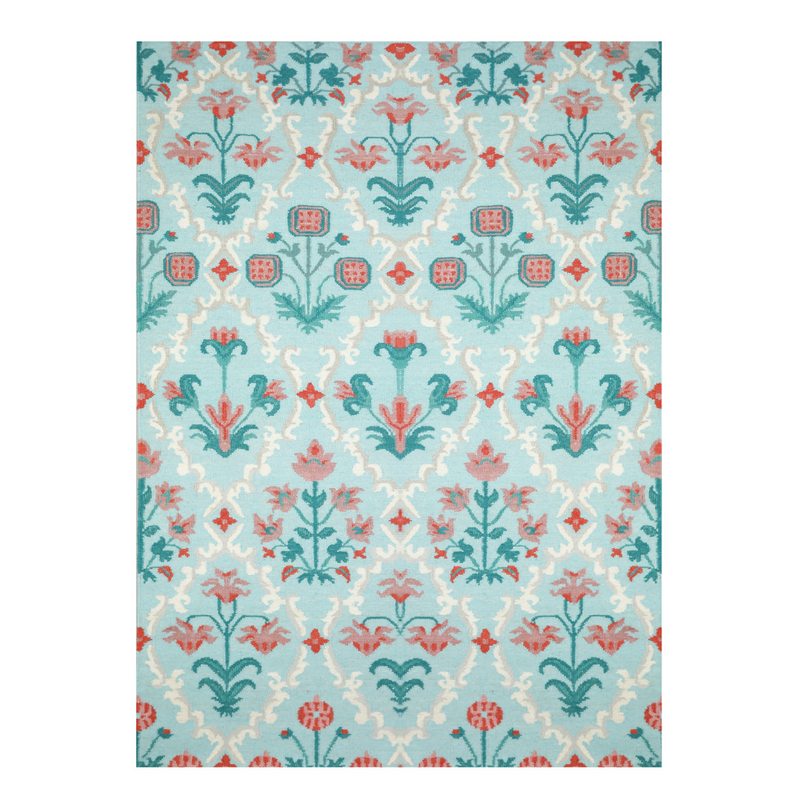 BLUE MULTICOLOR KILIM DHURRIE
