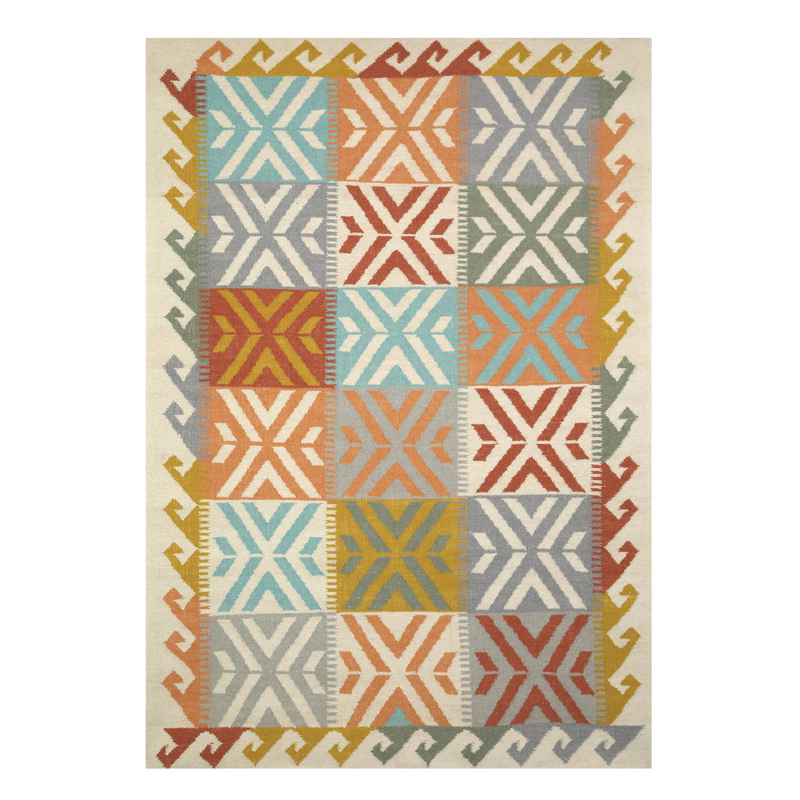 MULTICOLOR GEOMETRIC KILIM DHURRIE