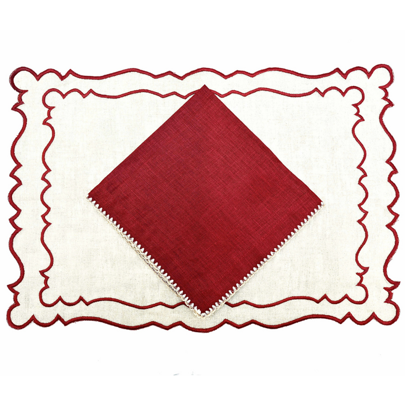 Placemats and Napkins - Maroon