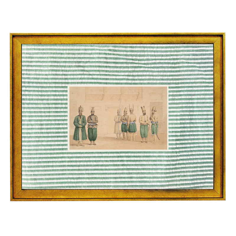 Men in Green Village Art Print