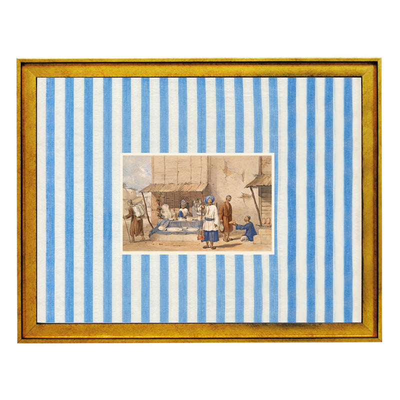 Men in Blue Village Art Print