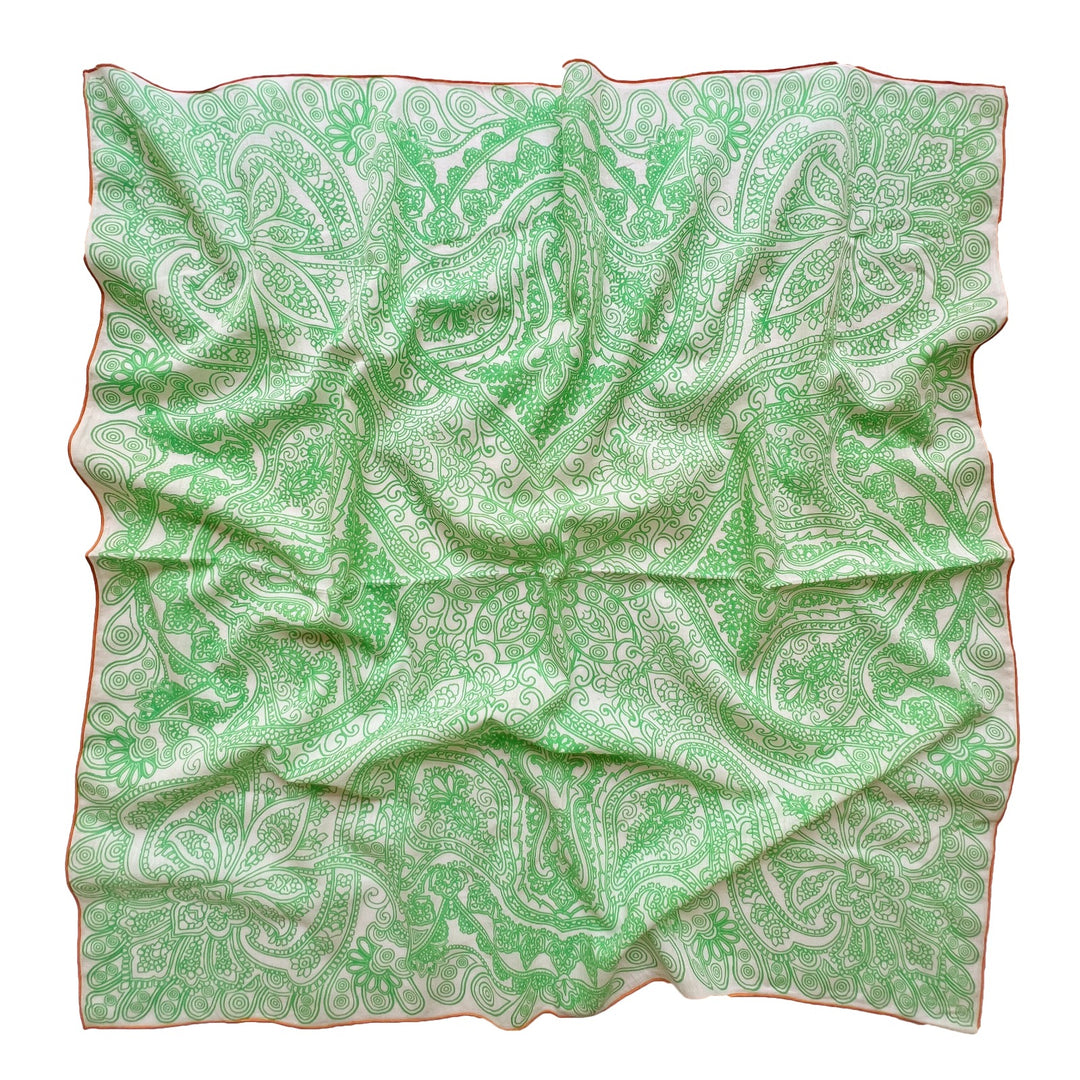 Seafoam Paisley Cotton Scarf