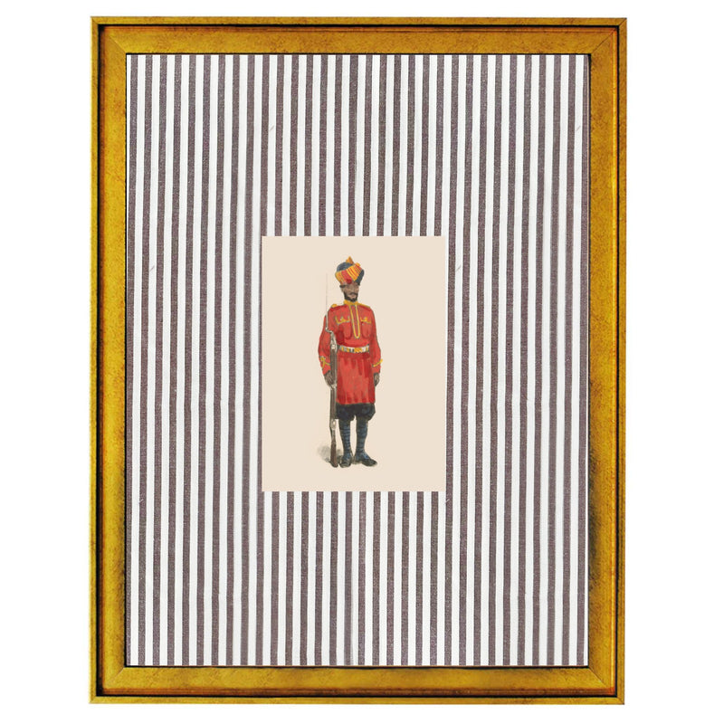 The Red Indian Guard Fabric Art Print