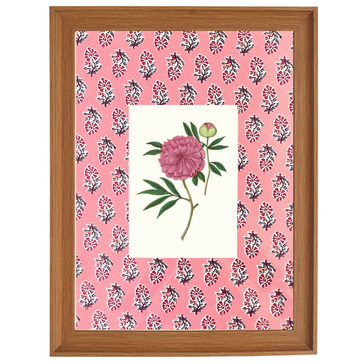Pink Peony Fabric Art Print