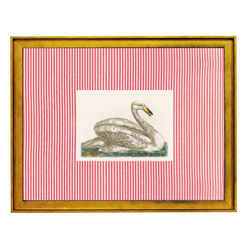 White Swan Fabric Art Print