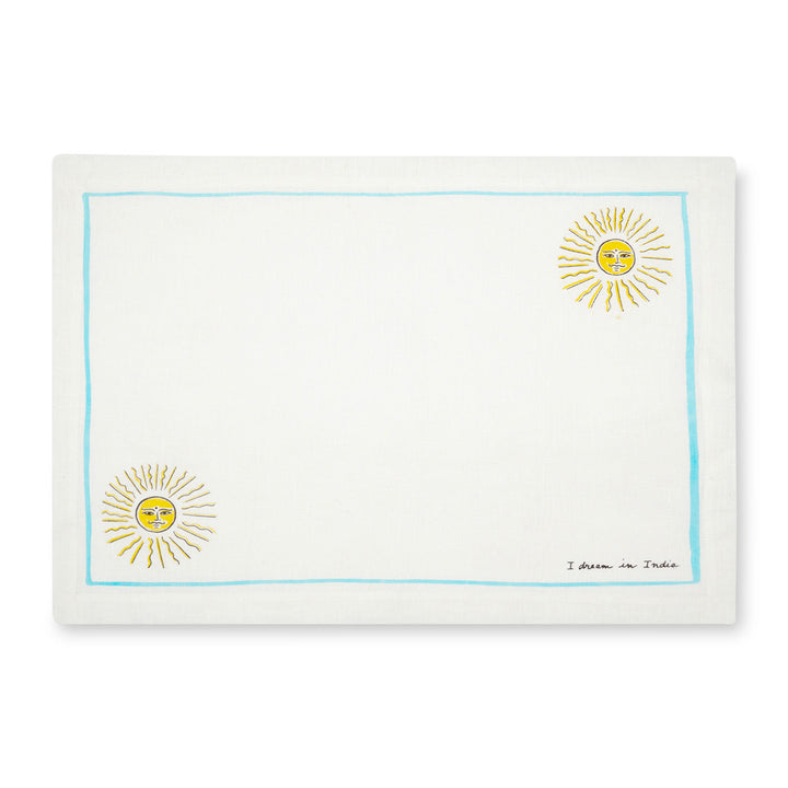 SMIRKING SUN - TURQUOISE TABLE MAT SET OF 4