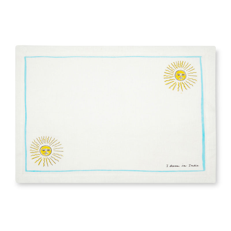 SMIRKING SUN - TURQUOISE TABLE MAT SET OF 4