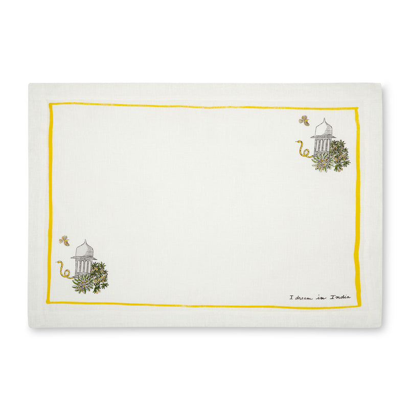 WILD INDIAN GARDEN - YELLOW TABLE MAT SET OF 4
