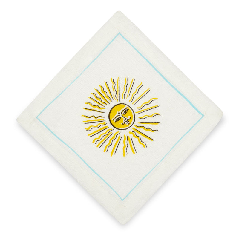 Smirking sun Cocktail Napkin Set of 4