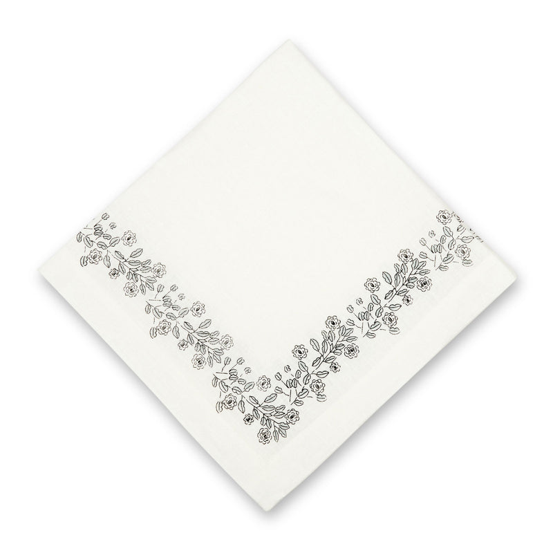 ROSE BUSH - GREY TABLE NAPKIN SET OF 4