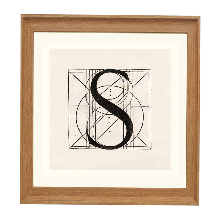 Architectural Letter S from De Divina Proportione by Leonardo da Vinci