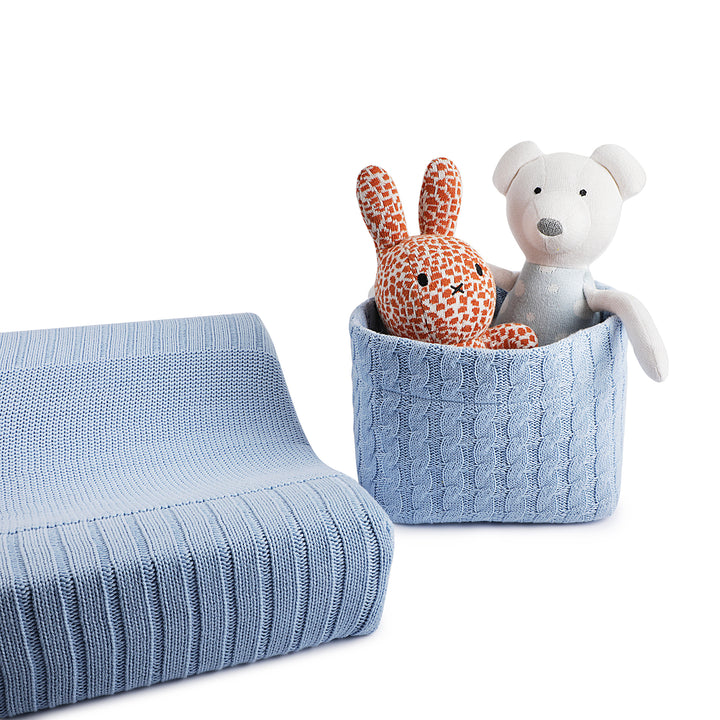 Organic Cotton Baby Basket | Cable Knitted