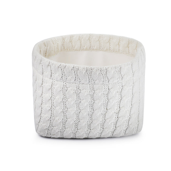 Organic Cotton Baby Basket | Cable Knitted