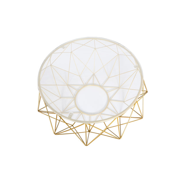 Diamond Wire Gold tone Metal Coffee Table Ikka Dukka The Eclectic