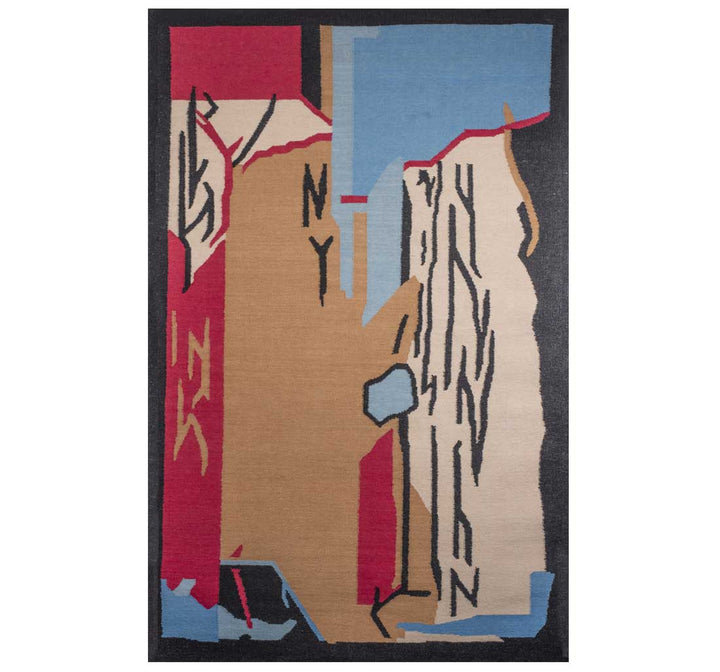 MULTICOLOR BEIGE KILIM HAND WOVEN DHURRIE