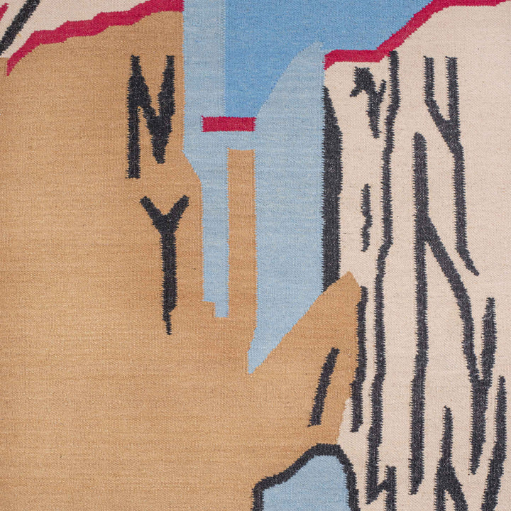 MULTICOLOR BEIGE KILIM HAND WOVEN DHURRIE