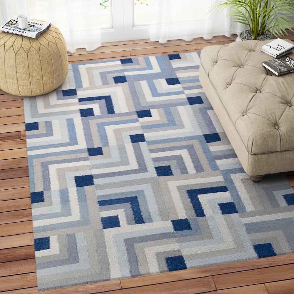 MULTICOLOR GEOMETRIC KILIM HAND WOVEN DHURRIE