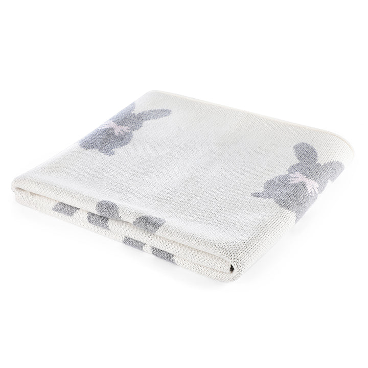 Baby Blanket | Fine Knitted | Bunny Patterned
