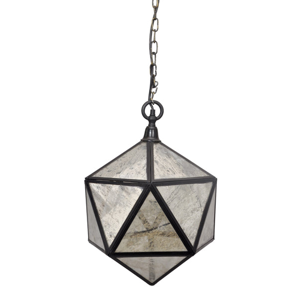 Mercury Glass Aged Prism Pendant Light