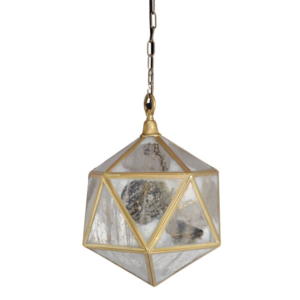 Mercury Glass Aged Prism Pendant Light