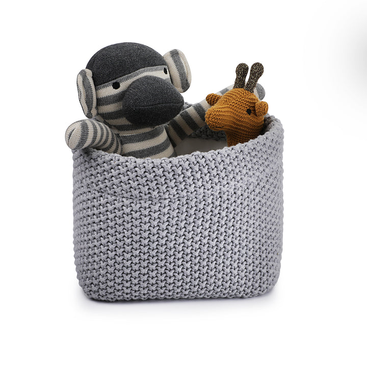 Organic Cotton Baby Basket | Moss Knitted