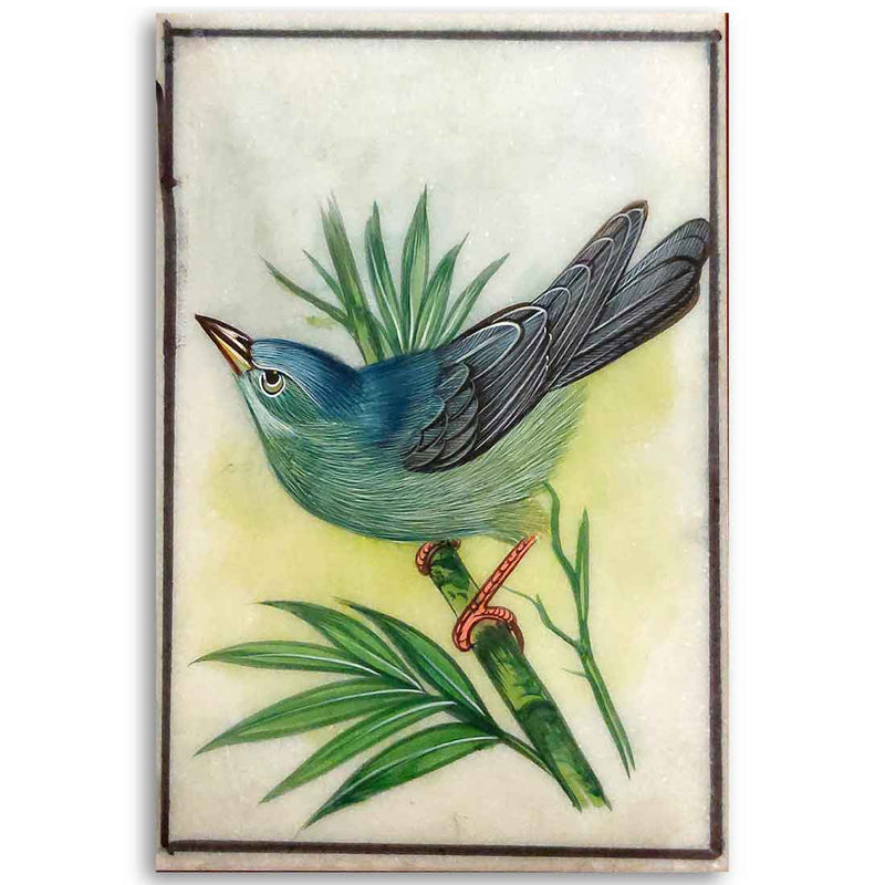 Multicolor Twin Bird Miniature Painting on Marble