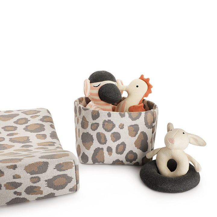 Organic Cotton Baby Basket | Panther Patterned