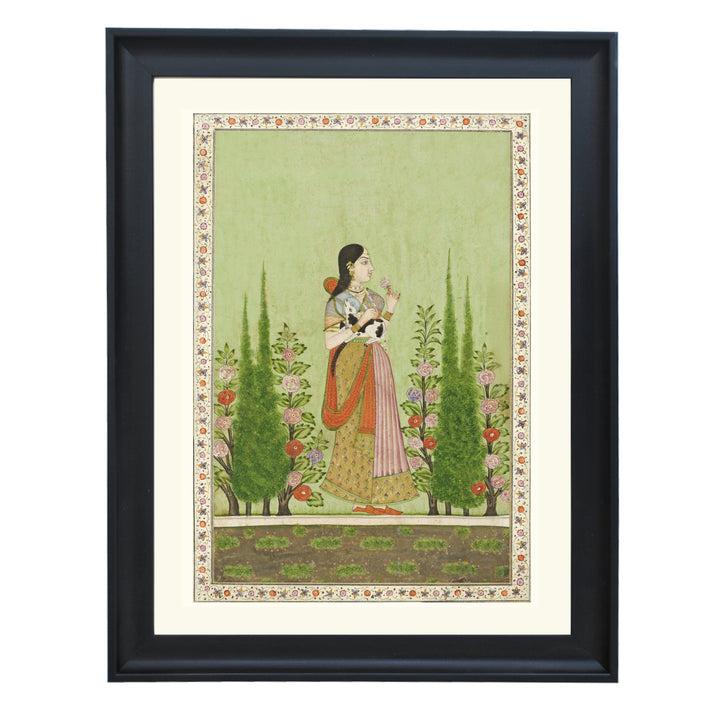 Girl Holding a Calf art print