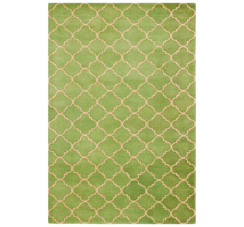 GREEN IVORY MOROCCAN MODERN HAND TUFTED CARPET