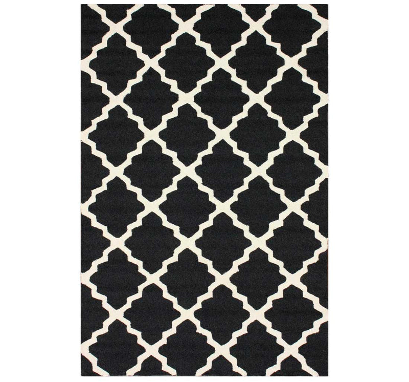 BLACK AND WHITE MOROCCAN HAND TUFTED CARPET
