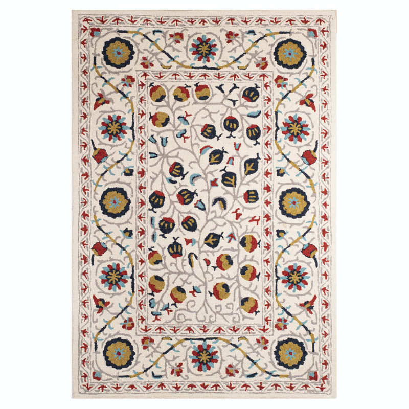 IVORY SUZANI HAND TUFTED CARPET